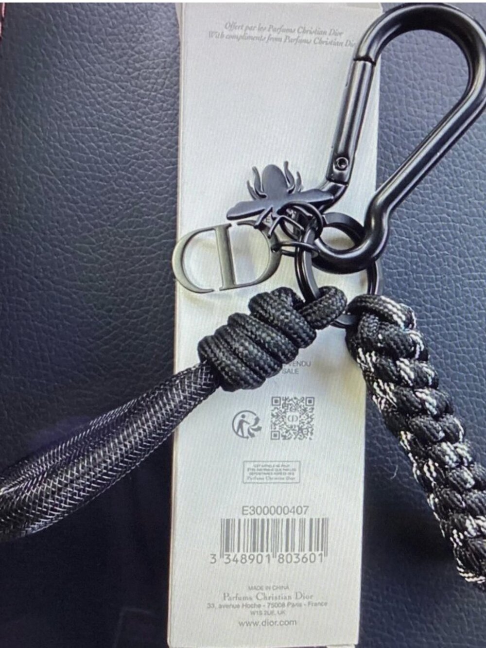 DIOR KEY RING CHAIN with CD LOGO and Bee New in Box - Picture 2 of 6